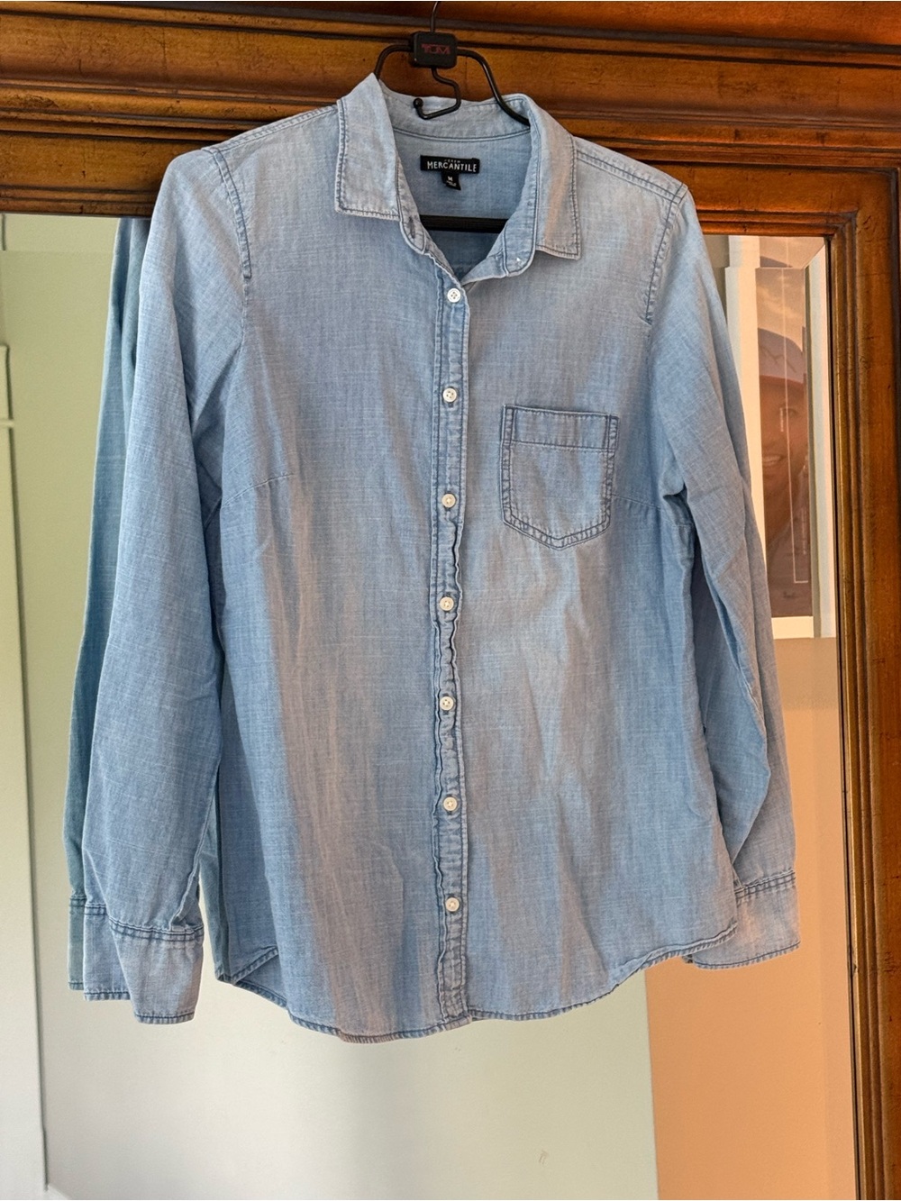 J. Crew Factory Light Blue Denim Button-Down Shirt